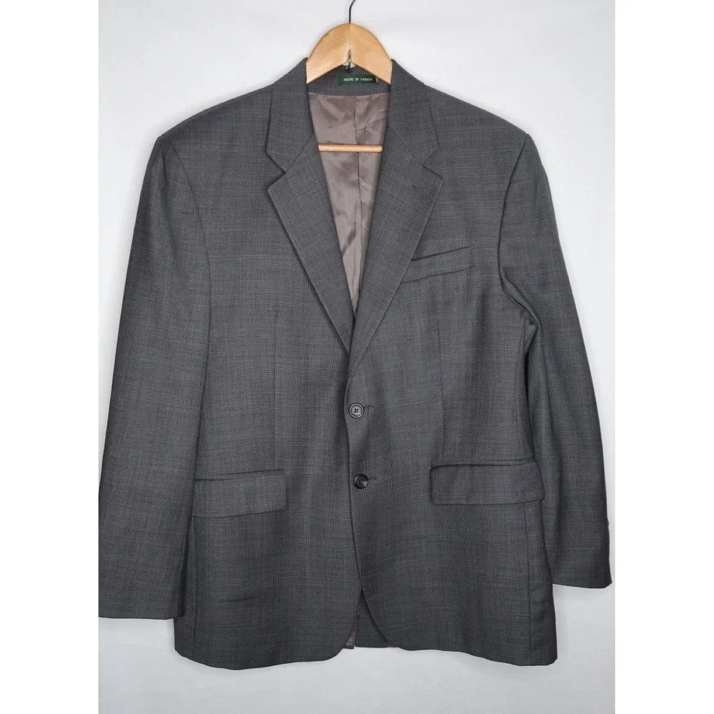 Polo Ralph Lauren Gray 100% Wool Sport Coat Blazer Men's 40S Made In Canada VTG